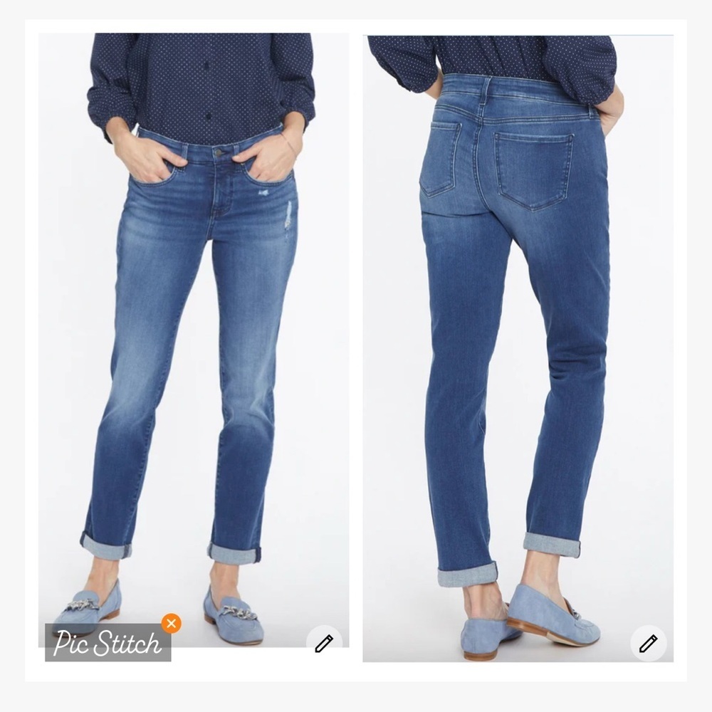 NYDJ Margot Girlfriend Rolled Cuff Jeans Heron Wash